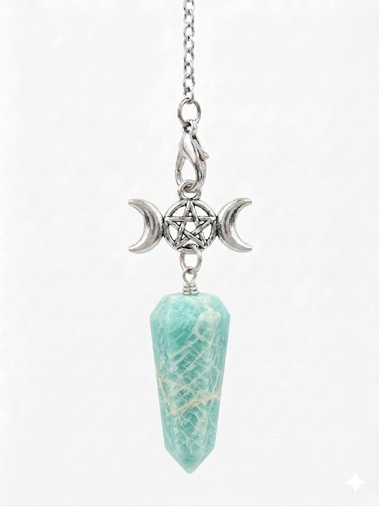 Triple Moon Crystal Pendulums