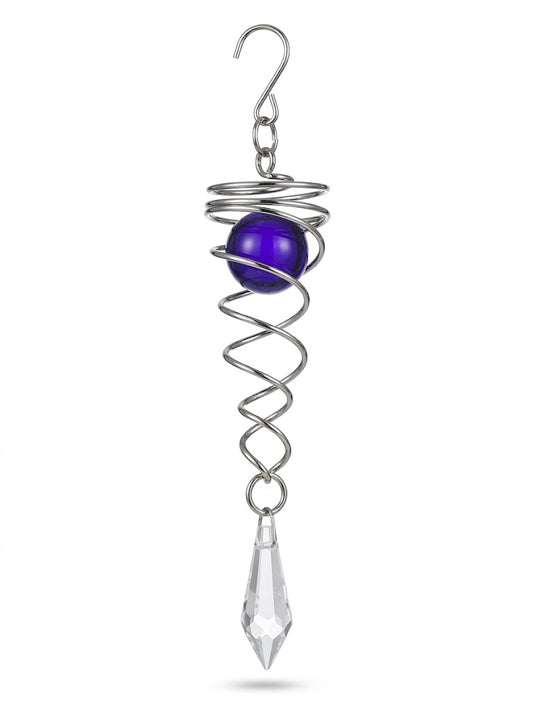 Spiral Suncatcher with Blue Stone