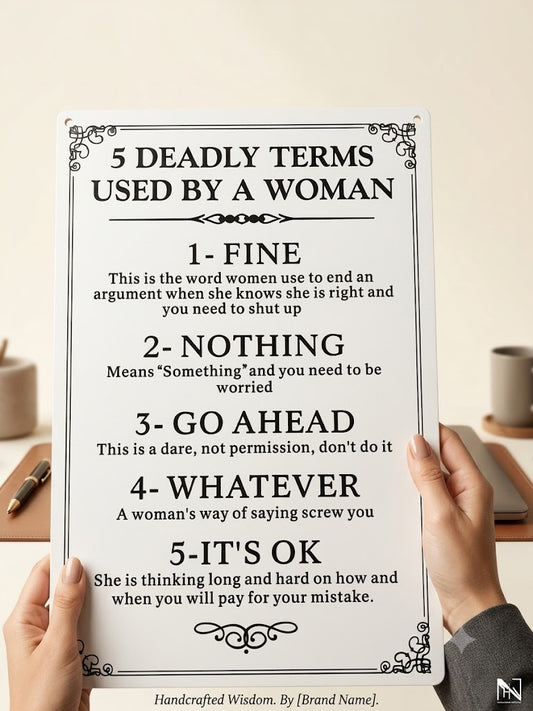 5 Deadly Terms Sign
