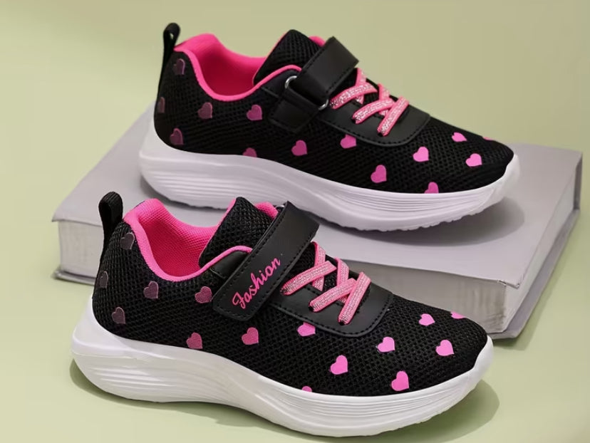 Cute Heart-Shaped Thick-Soled Casual Shoes for Girls