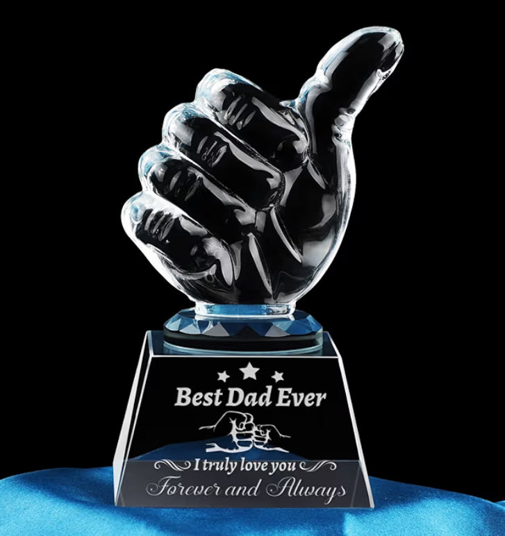 PRSTENLY Fathers Day Dad Gifts from Daughter Son, Dad Birthday Gifts for Men Crystal Ornaments Gift for Dads from Kids, Fathers Day for Dads Gift for Birthday Daddy