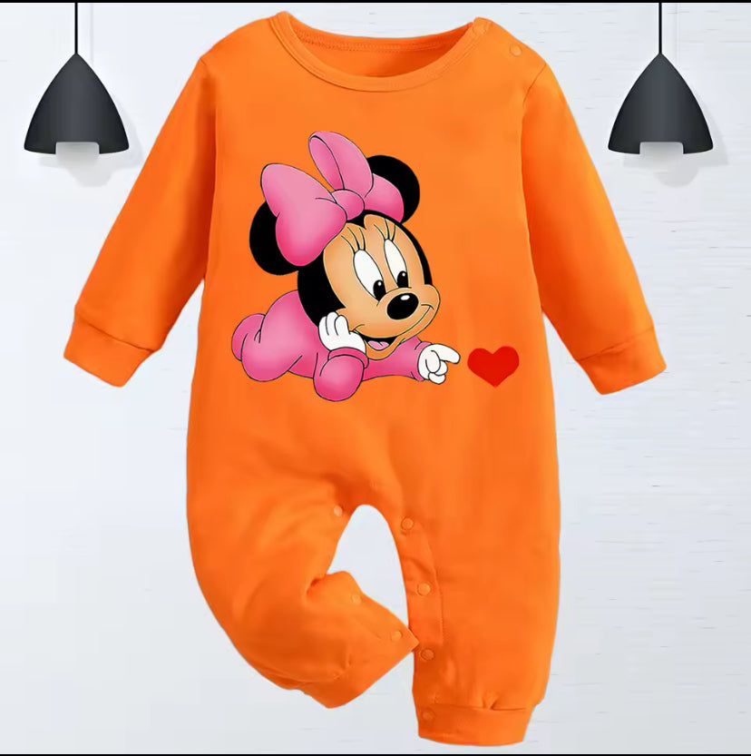 0-9M Newborn baby girl cotton jumpsuit