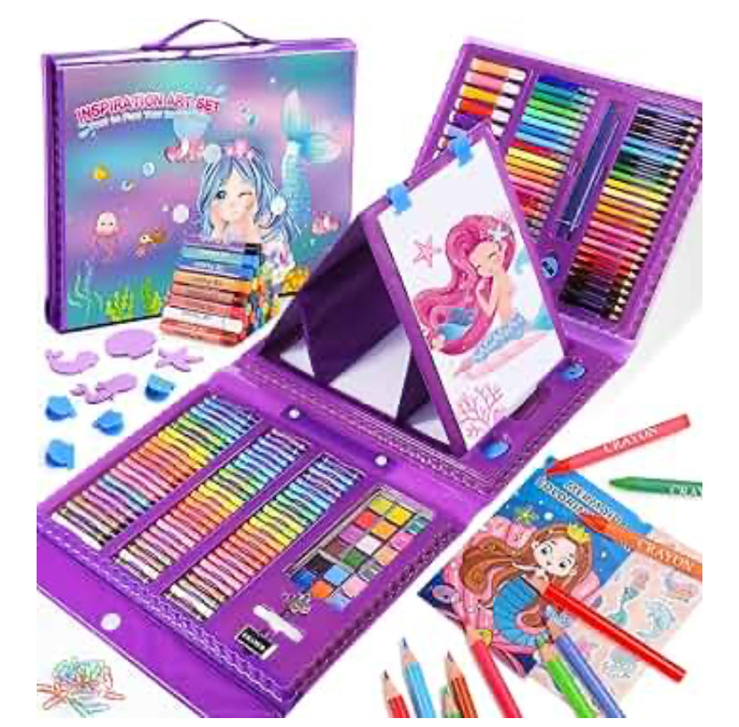 HappyGoLucky Unicorn Gifts for Girls, Art Set Supplies for Kids 3-9 Year Old Girls Gifts Colouring Pencils for Children 3-12 Year Old Girls Boys Toys Girls Birthday Presents Craft Kits for Kids