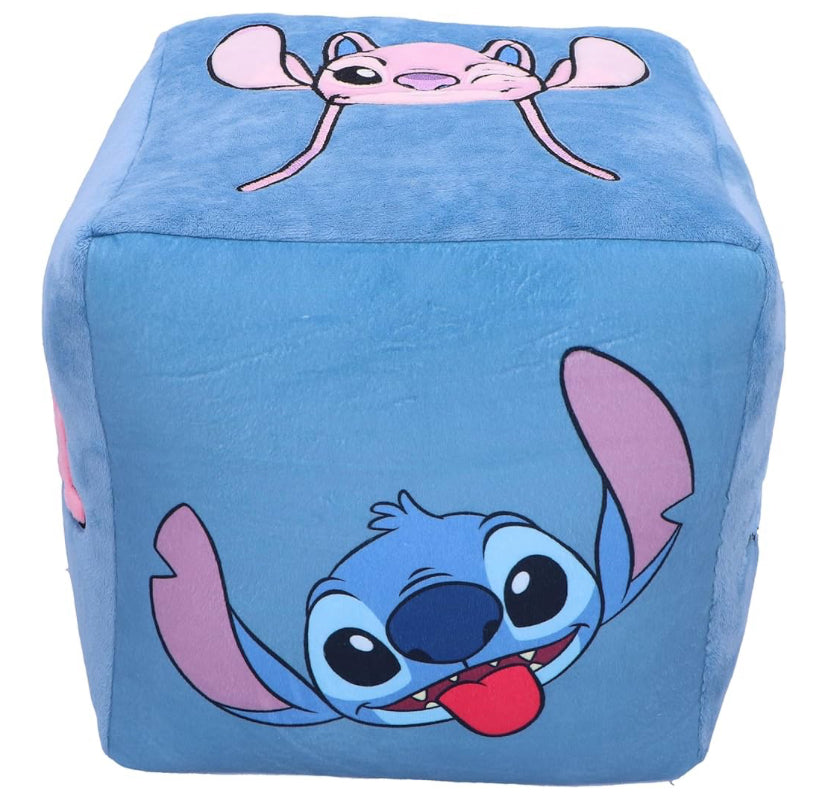 Cube Cushion 25cm Stitch Cube Cushion 25 * 25 * 25cm, Polyester, Light Blue