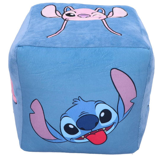 Cube Cushion 25cm Stitch Cube Cushion 25 * 25 * 25cm, Polyester, Light Blue