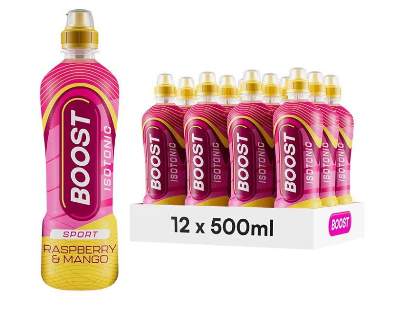 Boost Sports Drink Orange Flavour 12 Isotonic Drink with Vitamin B12 and B6 Electrolyte Drink Maximum Hydration Drinks Low Calorie Vegan Adult Soft Drinks Multipacks 12x500ml