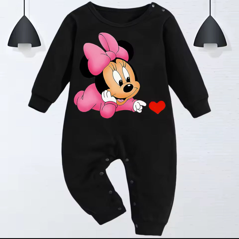 0-9M Newborn baby girl cotton jumpsuit