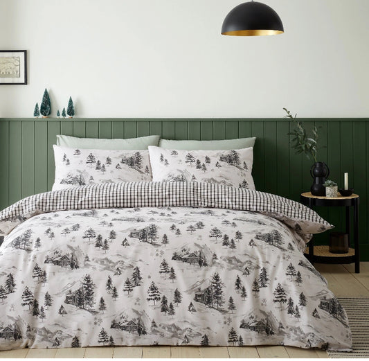 Catherine Lansfield Duvet Cover Flannelette 100% Cotton Quilt Bedding Set
