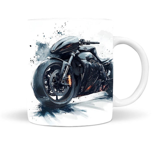 Black Motorcycles White Mug 11oz Personalised Mug Gift Christmas Riding Fans
