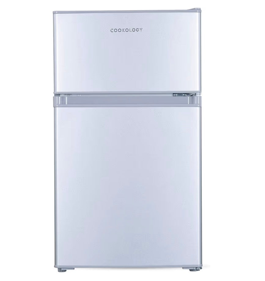 Cookology 87L Fridge Freezer - Freestanding Under Counter - 2 Reversible Doors - Adjustable Temperature Control - LED Light - 3 Star Freezer Rating - 47cm Wide - Black