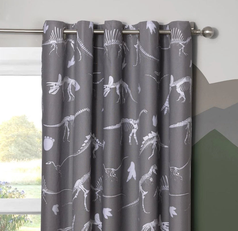 New Dinosaur Kids Childrens Boys Bedroom Curtains Lined Eyelets