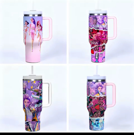 K-pop Demon Hunters Series Custom Print Insulated Straw Cup