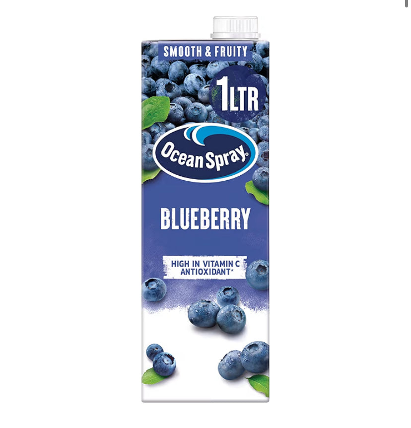 Ocean Spray Cranberry & Raspberry Juice Drink - 1L - Sugar & Natural Sweetener Fruit Juice - No Artificial Colours, Flavours or Sweeteners x2