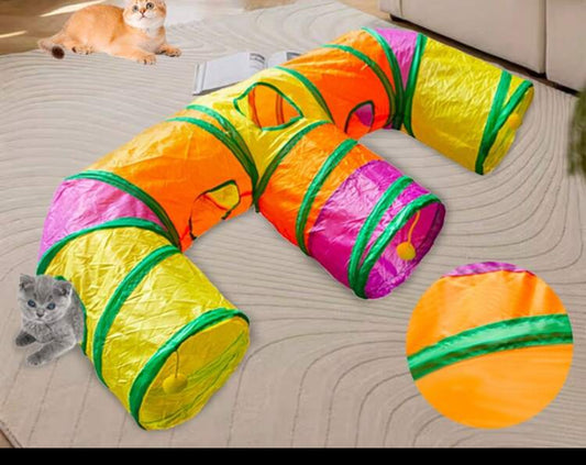 New Designed E-Shaped Cat Tunnel, Versatile Cat Self-Play Tunnel Toy, Removable & Washable, Rollable, Connectable, Suitable For All Seasons