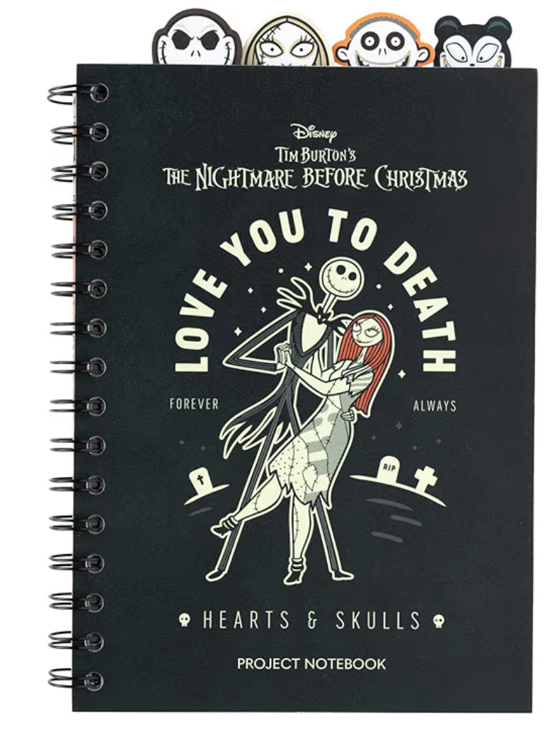 Disney The Nightmare Before Christmas A5 Project Notebook with 4 Dividers