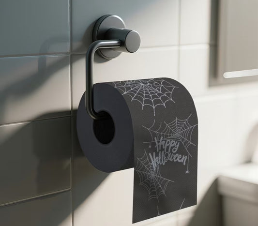 6pcs Black Toilet Paper, Spider Web Toilet Paper, Fun Novelty Roll, Bathroom Decor