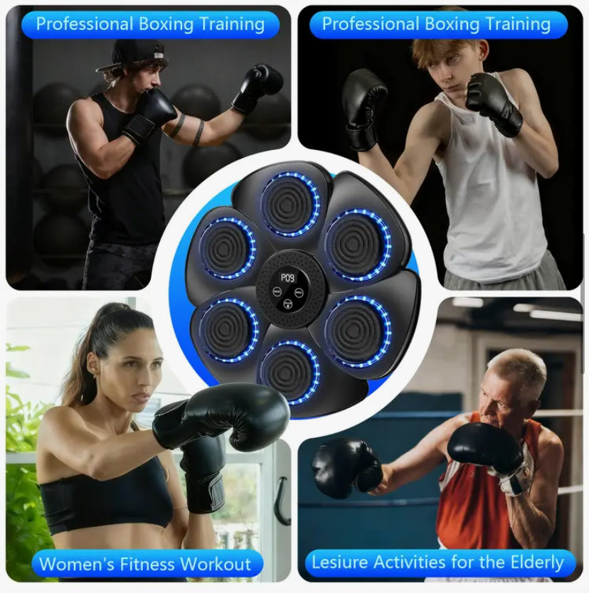Music Boxing Machine, Smart Music Boxing Pad, Smart Wall-Mounted Version with Gloves, 9 Speed Modes and Counting Mode, Fun-Filled and Safe Exercise for Adults