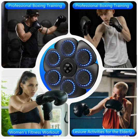 Music Boxing Machine, Smart Music Boxing Pad, Smart Wall-Mounted Version with Gloves, 9 Speed Modes and Counting Mode, Fun-Filled and Safe Exercise for Adults