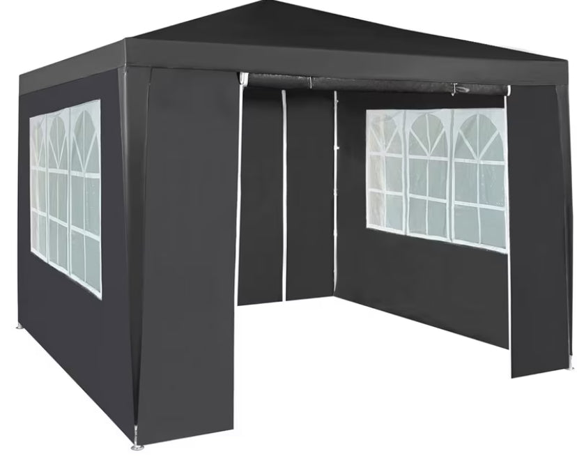 Event Gazebo with 4 Side Panels, Outdoor Waterproof Party Tent Marquee with Coated Steel Frame (3x3M)
