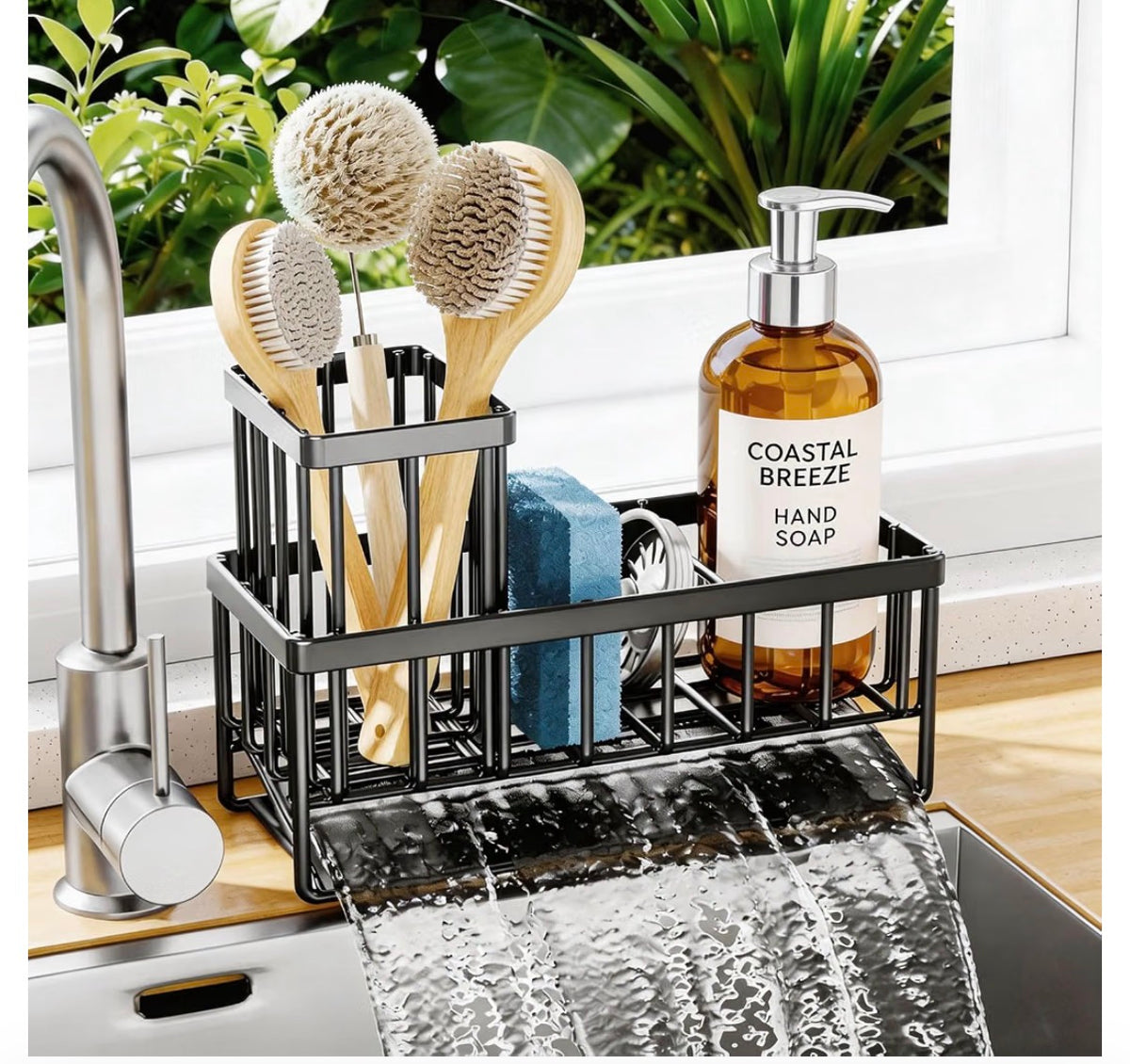 Kitchen Sink Caddy, Sink Tidy Organizer with Self-Draining
