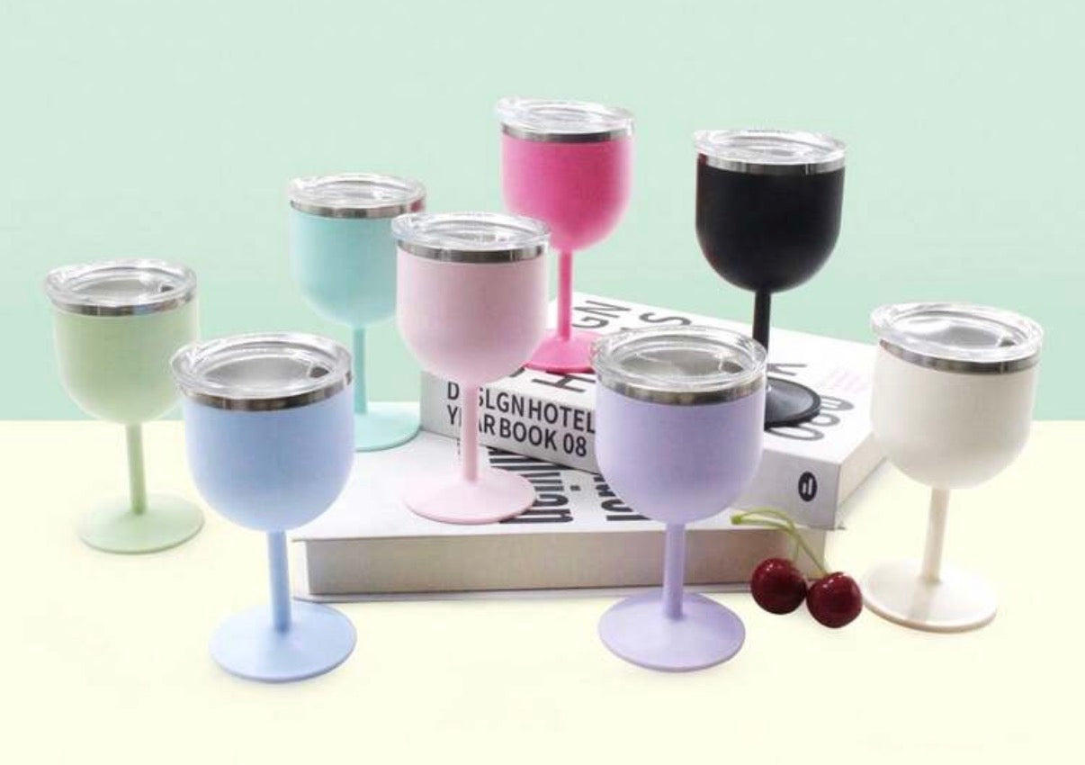 1pc Stainless Steel Stemmed Wine Glass random