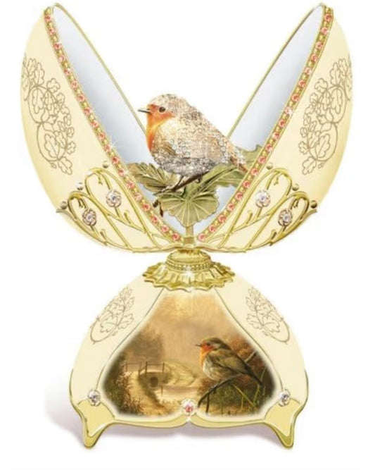 The Bradford Exchange Jewel Of Nature Robin Musical Egg