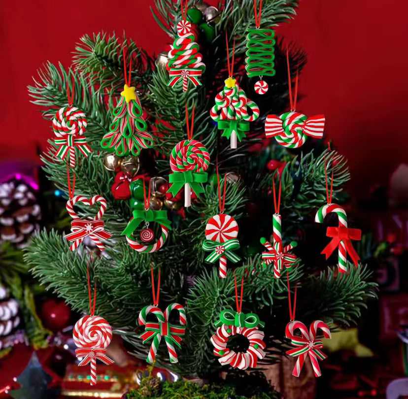 16Pcs Christmas Candy Hanging Christmas Tree Pendant