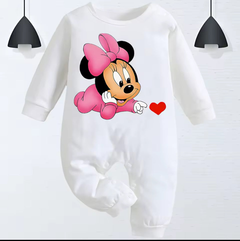 0-9M Newborn baby girl cotton jumpsuit