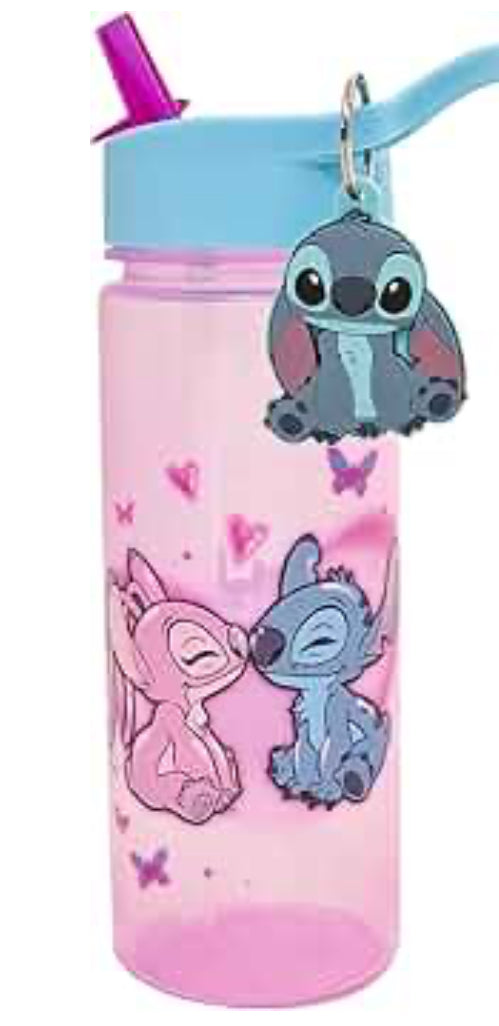 Straw by Polar Gear - Gifts For Girls - Back to School Supplies Girls Water Bottle - Stitch Water Bottle with alien Keyring Charm