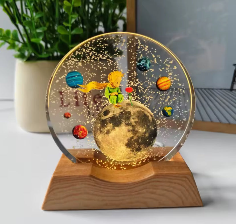 LED 3D Star Universe Crystal Ball: USB Laser Carved Night Light Decor