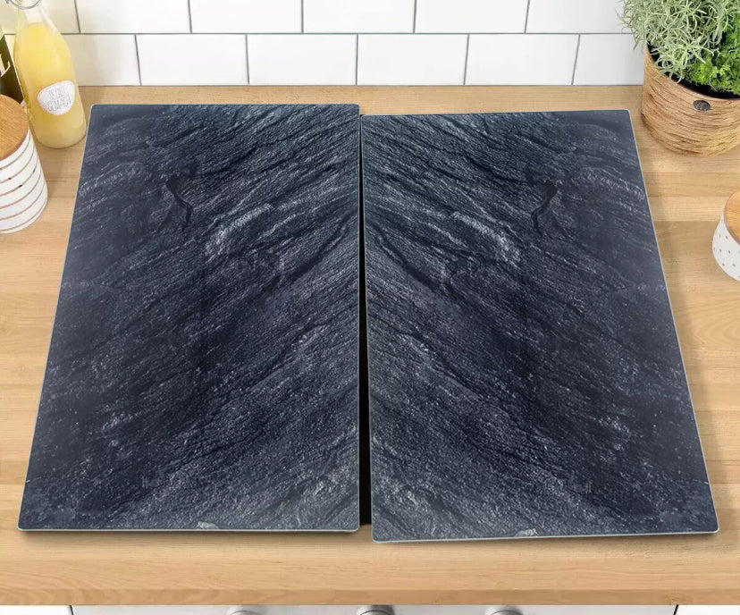 2 Pcs Universal Glass Stove Hob Cover Cutting Chopping Boards Worktop Protectors