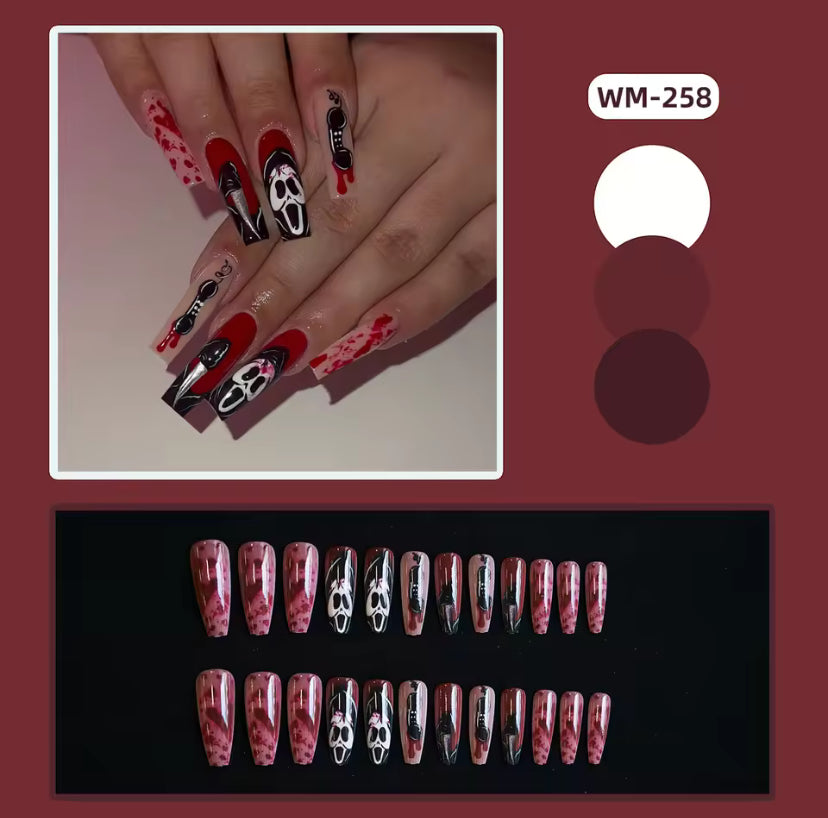 Halloween Long Ballet Press on Nails