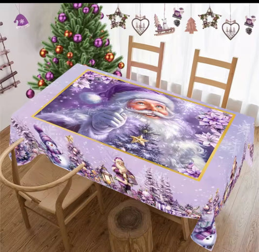 1Pc Purple Christmas Tablecloth