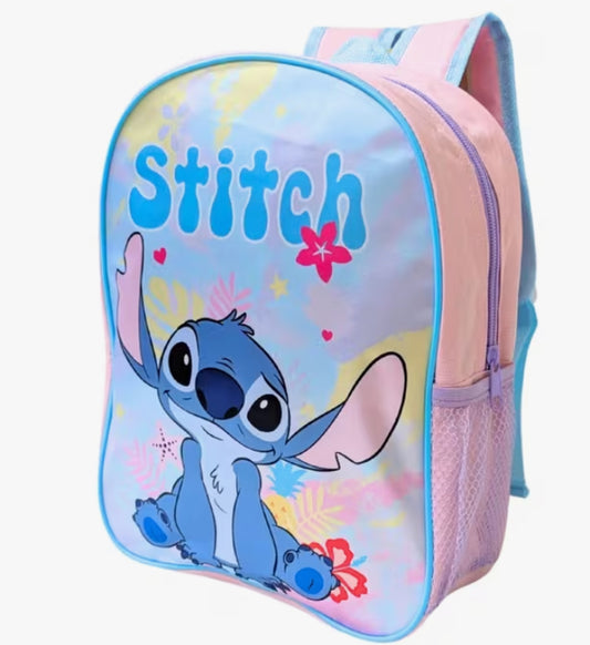 Disney Stitch Backpack Girls Kids Rucksack School Bag Character Carry Bag Pink Adjustable Shoulder Straps Premium Travel Backpacks Lilo
