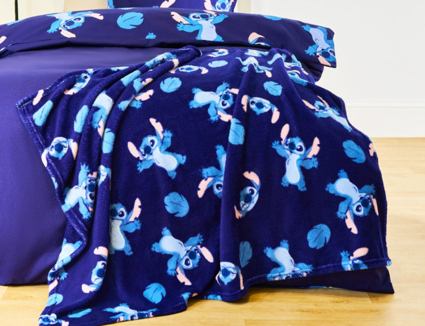 Stitch Printed Throw - Blue