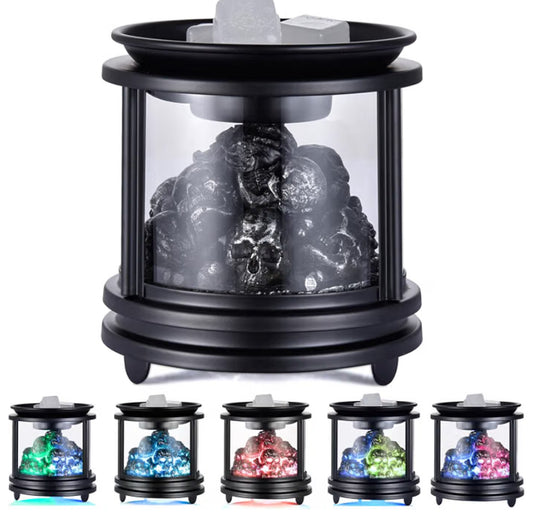 Gothic Halloween Wax Melt Burner, 3-in-1 Electric Wax Warmer with Colourful LED Light, Silent Scented Candle Warmer Lamp for Wax Melts & Essential Oils