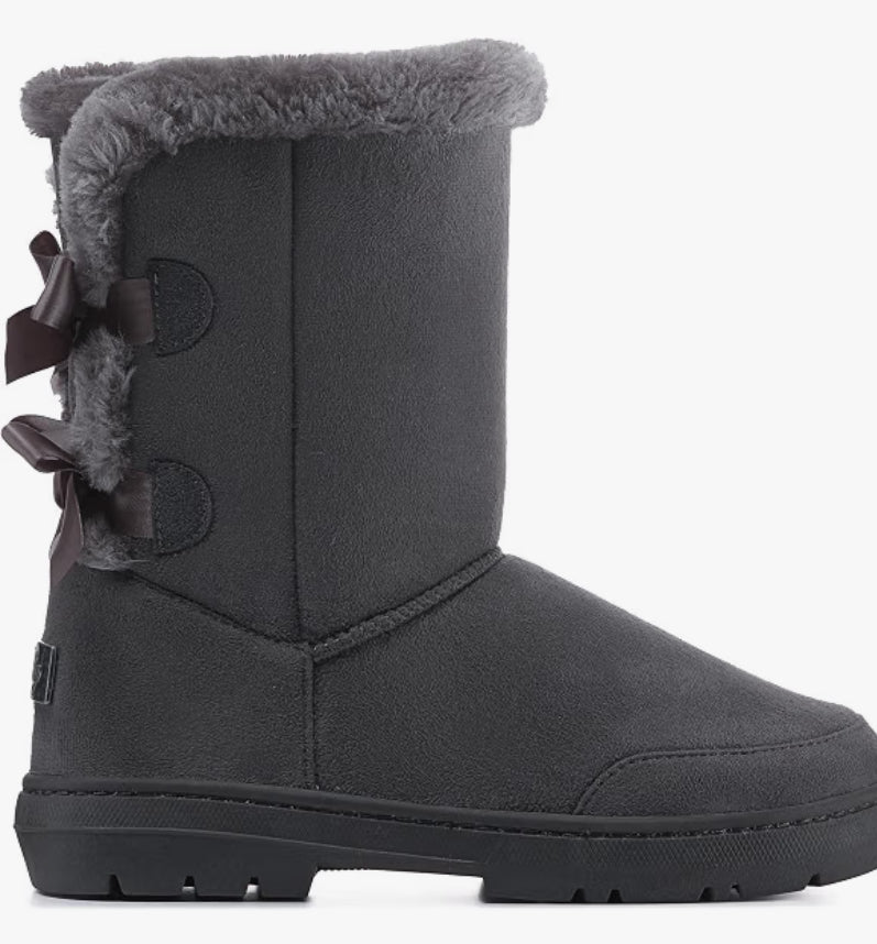 Holly Womens Twin Bow Tall Classic Waterproof Winter Rain Snow boots