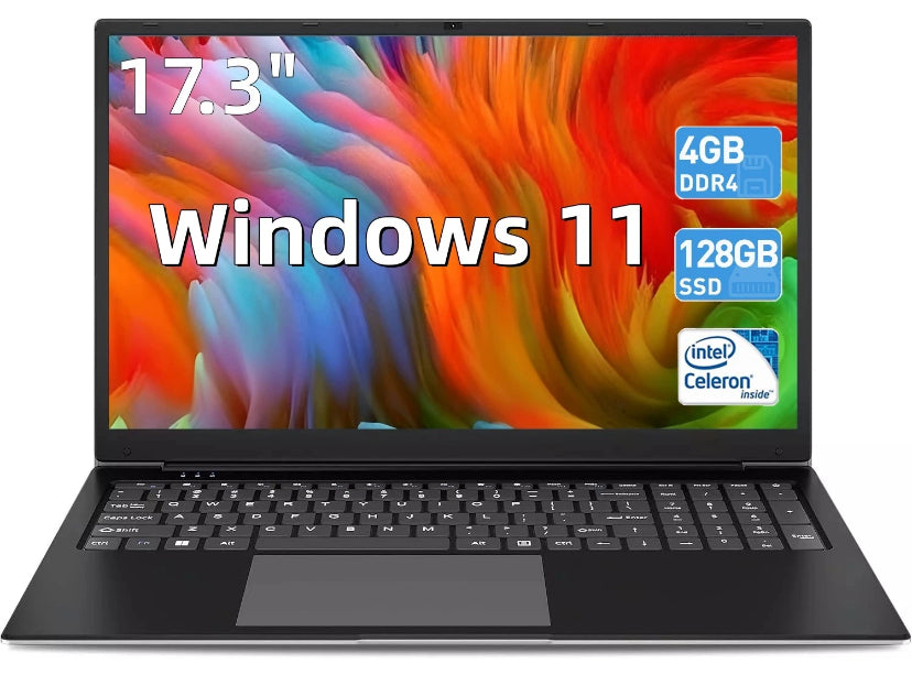 2025 NEW SGIN 17.3 inch Laptop 4GB RAM 128GB SSD Computer 5G WIFI Windows 11