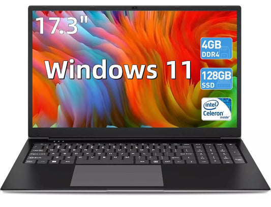 2025 NEW SGIN 17.3 inch Laptop 4GB RAM 128GB SSD Computer 5G WIFI Windows 11