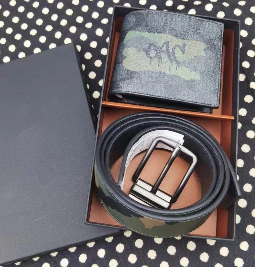 Coa ch wallet and belt set