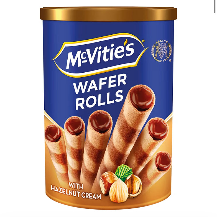 McVitie's Wafer Rolls with Hazelnut Cream Filling, 170 g