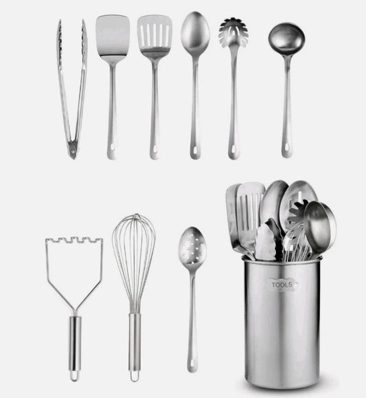FineDine 10 Piece Stainless Steel Kitchen Utensil Set