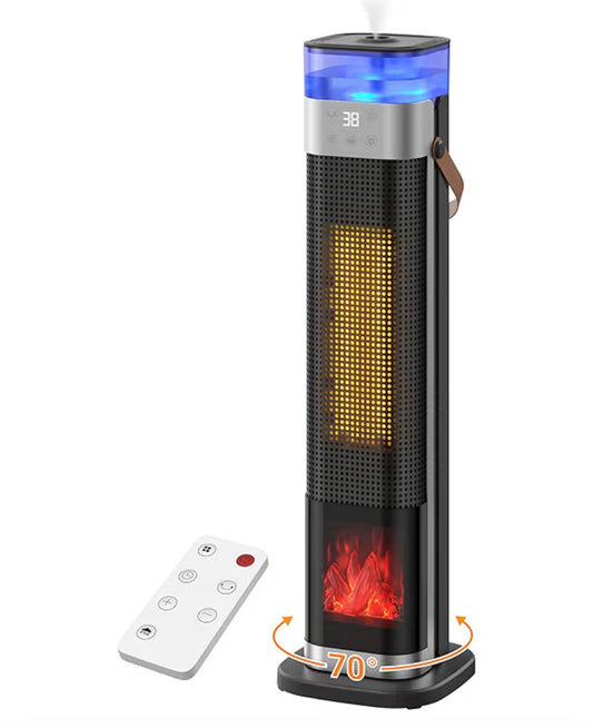 Electric Heater for Home, 3 in 1 Portable Space Heater with Humidifier/Ambient Light, 2000W Ceramic Energy Efficient Room Heater, 3 Modes, 12H Timer, Remote Control, Overheat & Tip Over Protection