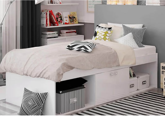 Kidsaw Arctic Low Sleeper Cabin Storage Bed White