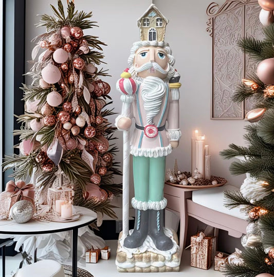 Christmas 12.19X9.91X45.21cm Resin Nutcracker with House Hat Collectible Figurines