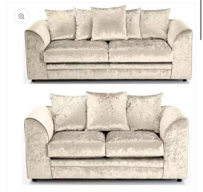 Crushed Velvet Sofa Mink Corner Suite 3 2 Seater Swivel Armchair Original