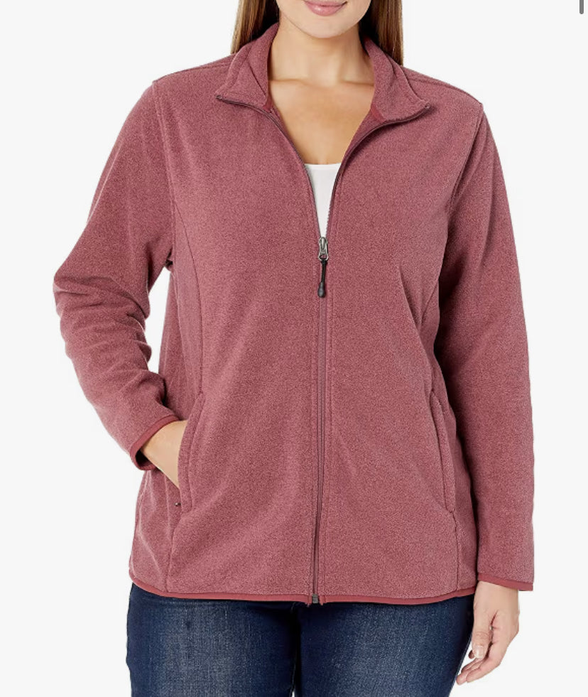 Essentials Women's Classic-fit Long-Sleeved Full Zip Polar Soft Fleece Jacket
