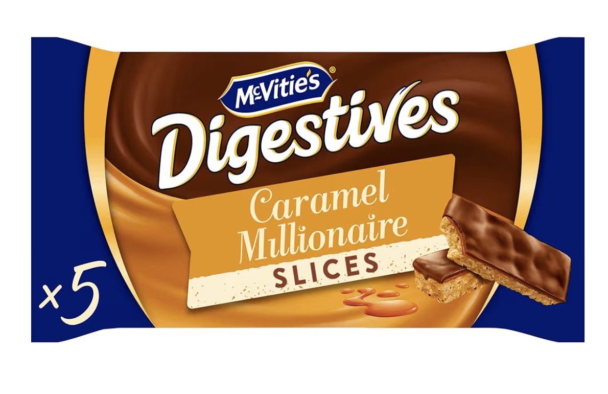 McVitie's Digestive Caramel Millionaire Slices, 109.9 g (5 Slices per Pack)