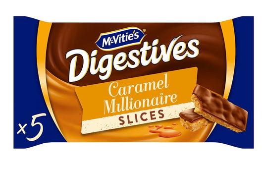 McVitie's Digestive Caramel Millionaire Slices, 109.9 g (5 Slices per Pack)