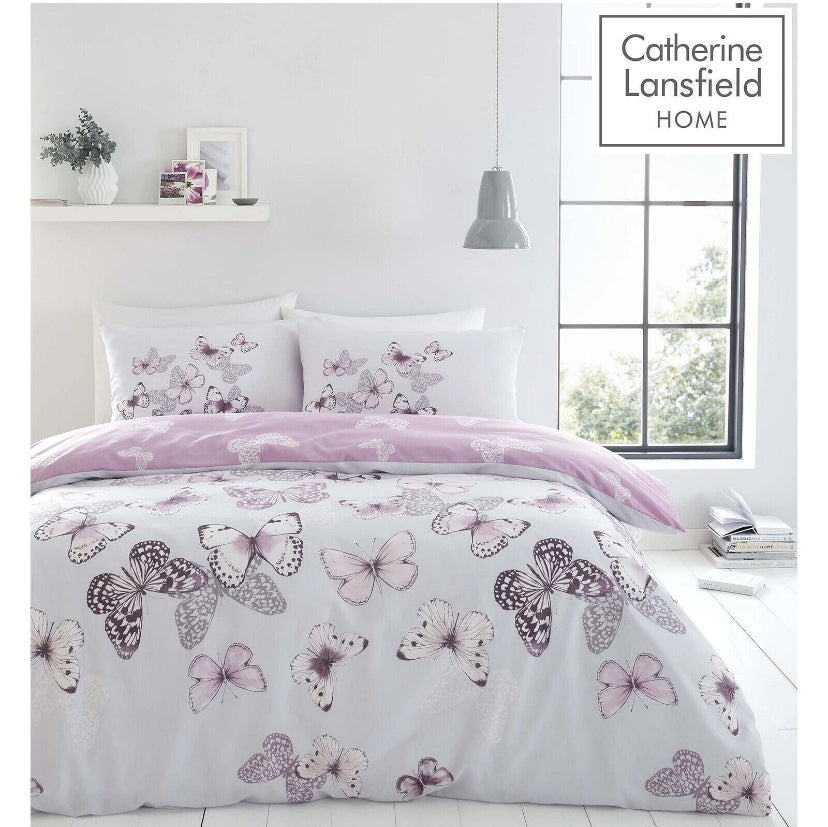 Catherine Lansfield Scatter Butterfly Abstract Pattern Modern Duvet Cover Set